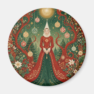 Aimant Reine des elfes de la forêt enchantée de Noël