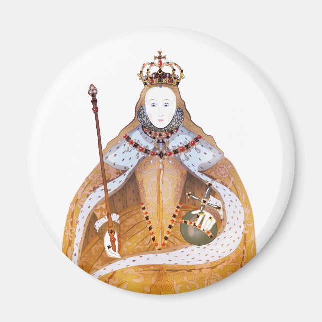 Aimant Reine Elizabeth I - illustration historique (Devant)