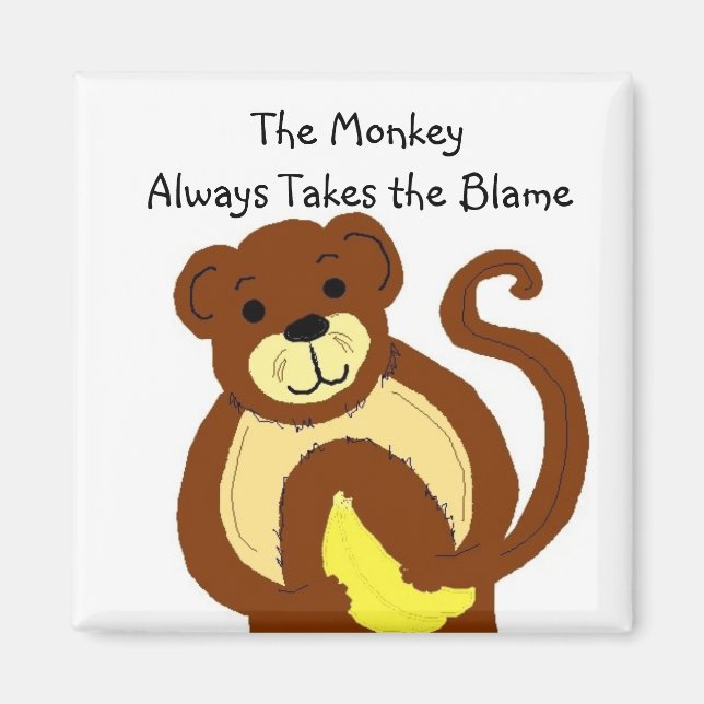 Aimant Rejetez la faute sur le singe (Devant)