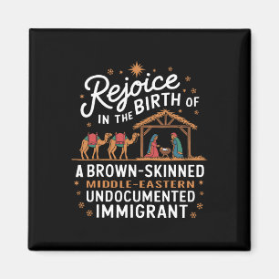 Aimant Réjouissez-vous de la naissance d'un Noël à la pea