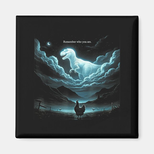 Aimant Remember Who You Are Chicken, Funny Evolution Joke (Devant)