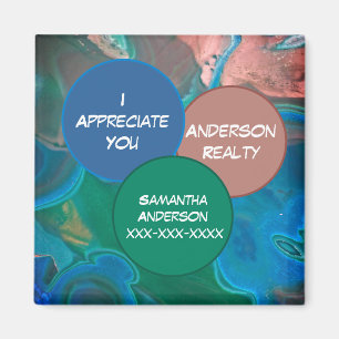 Aimant Remerciements Blue Gemstone Realty Business Promo