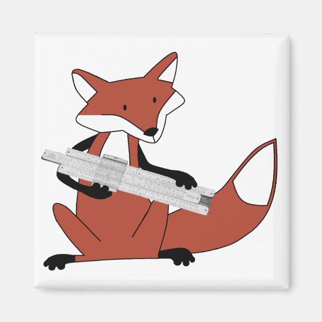 Aimant Renard avec une règle de diapositive (Devant)