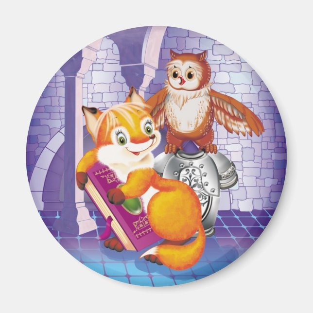 Aimant renard et hibou (Devant)