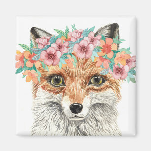 Aimant Renard floral