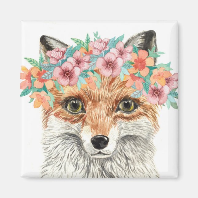 Aimant Renard floral (Devant)