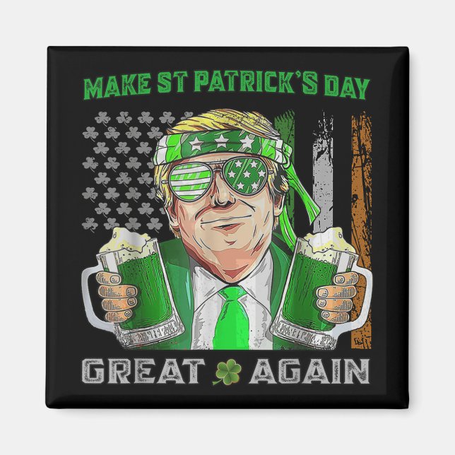 Aimant Rendre la grandeur du Jour de la Saint Patrick à n (Devant)