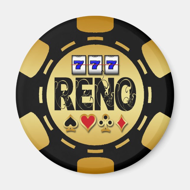 AIMANT RENO GOLD ET NOIR POKER CHIP (Devant)