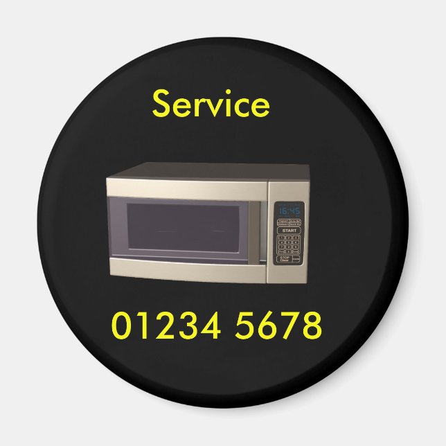 Aimant Réparation - étiquette de service micro-ondes (Devant)