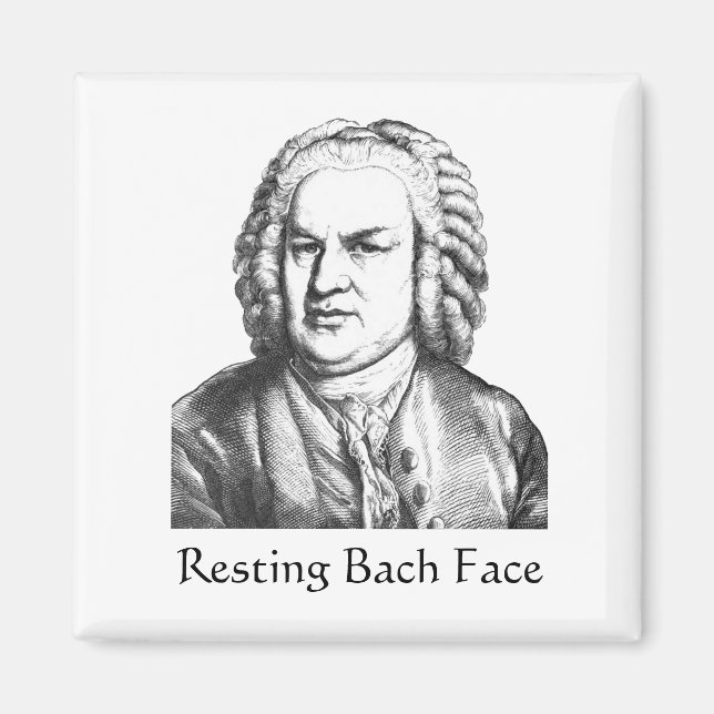 Aimant Repose Bach Face Compositeur de musique classique (Devant)