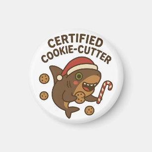 Aimant Requin de Noël drôle certifié découpeur de biscuit