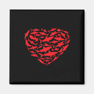 Aimant Requins de la Saint-Valentin Cœur Mer Amoureux des