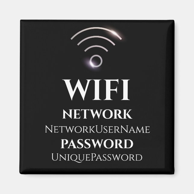 Aimant Réseau WiFi et Mot de passe (Devant)