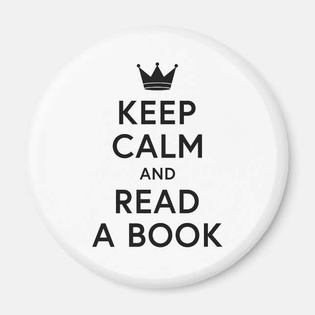 Aimant Réservez Calme et lisez un livre (Devant)