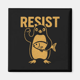 Aimant Résistez À La Manifestation Des Penguins Rebelles