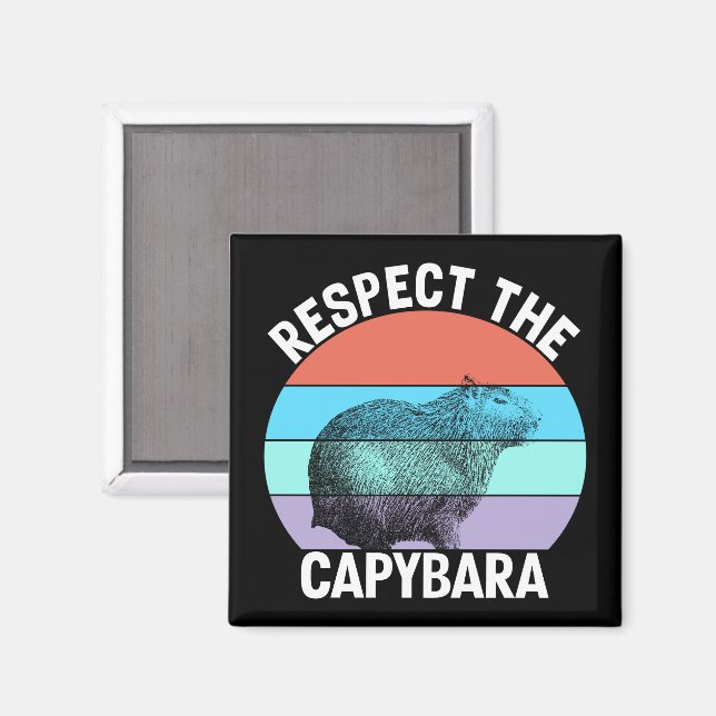 Aimant Respectez Le Capybara Amusing Capybara Fan (Recto/Verso)
