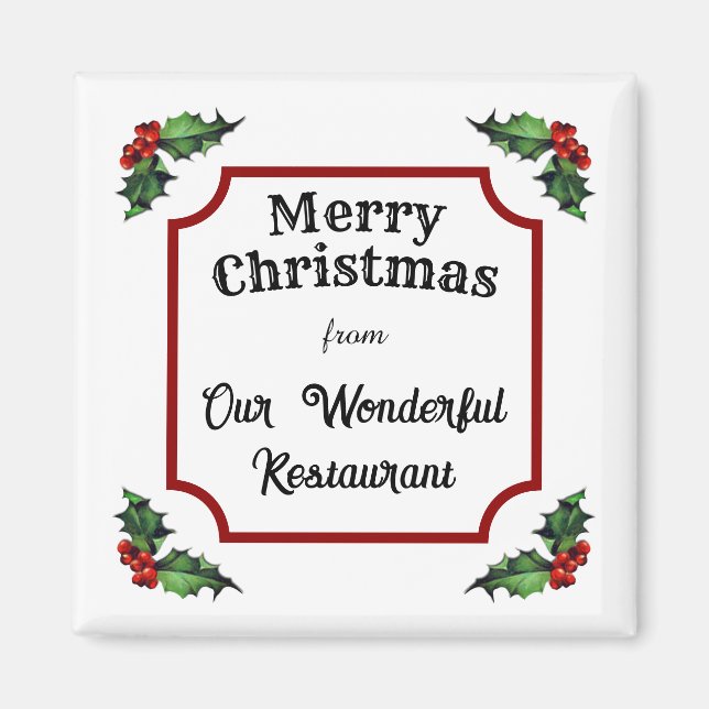 Aimant Restaurant personnalisé Joyeux Noël (Devant)