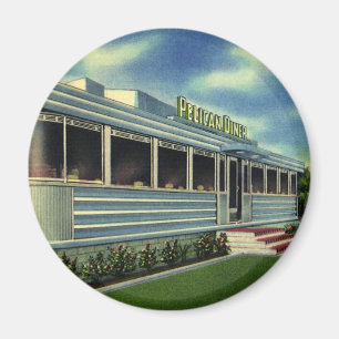 Aimant Restaurant Rétro Classique des Années 50 Pelican D