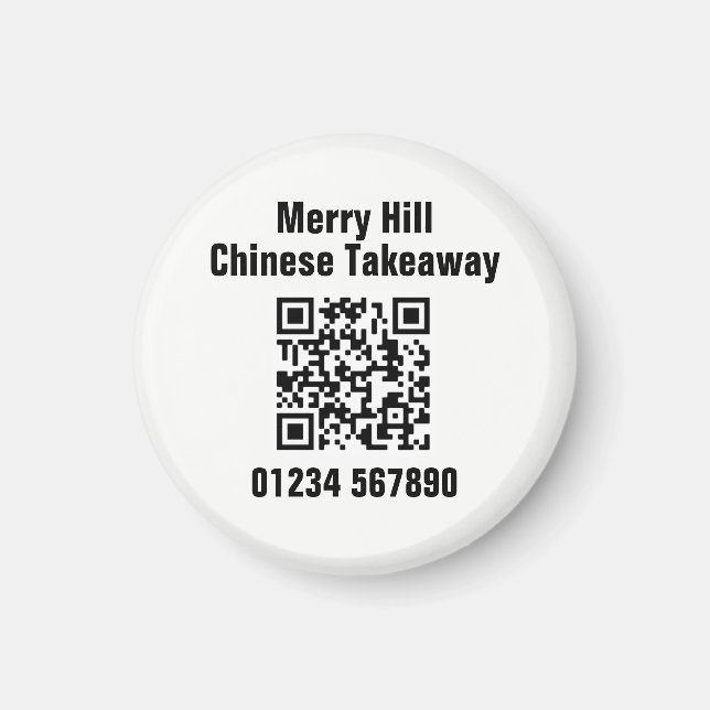 Aimant Restaurant Takeaway Menu en ligne QR Code (Devant)