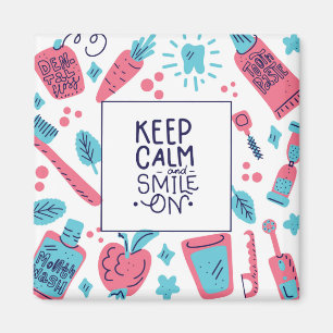 Aimant Restez Calme Et Souriez ! Phrase mignonne