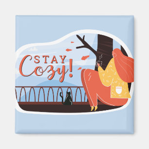Aimant Restez Cozy Hygge Automne Fall Artisanat Décor AJO