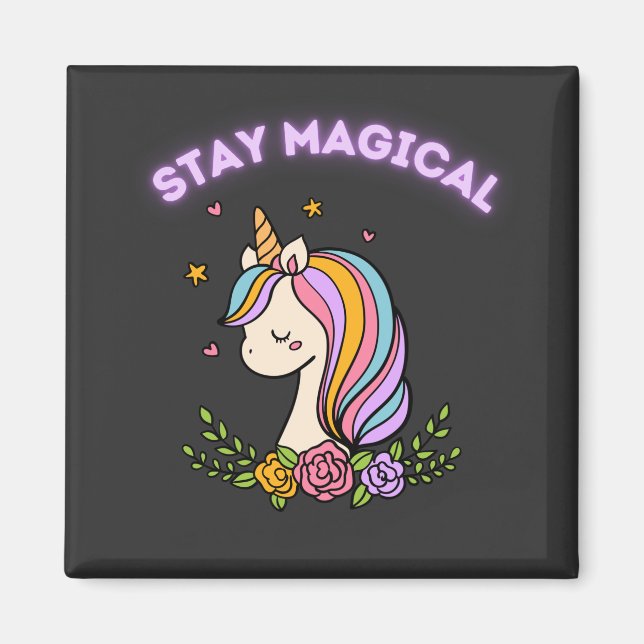 Aimant Restez la licorne magique (Devant)