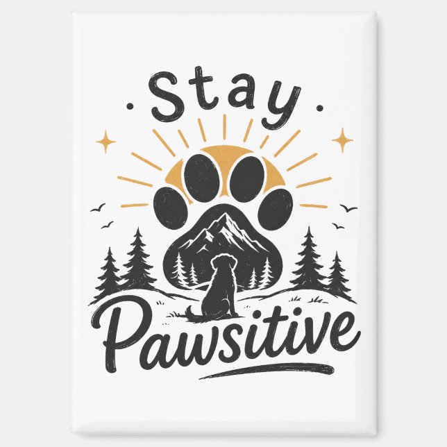 Aimant Restez Pawsitif (Recto)