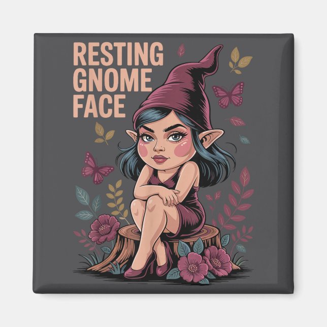 Aimant Resting Gnome Face Cute Funny Christmas Kawaii Car (Devant)