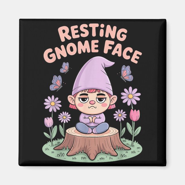 Aimant Resting Gnome Face Cute Funny Christmas Kawaii Car (Devant)
