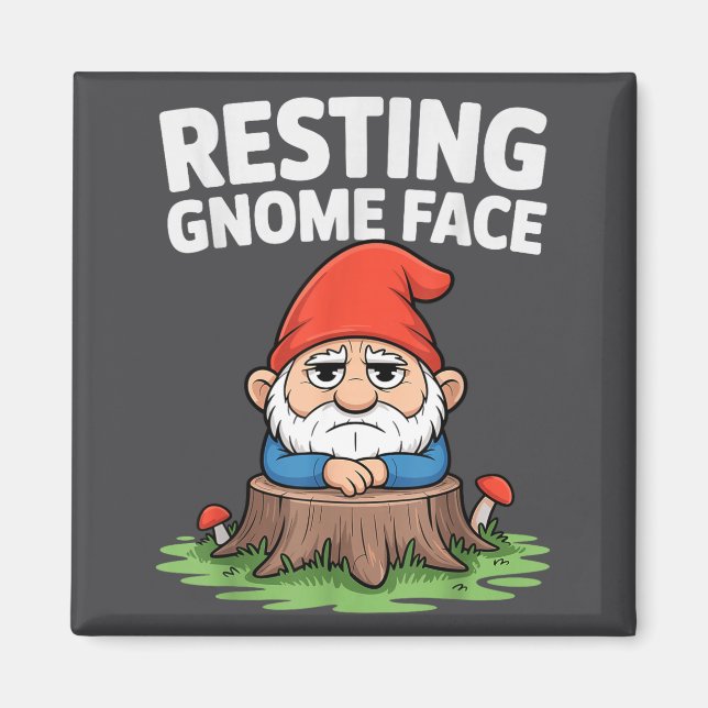 Aimant Resting Gnome Face Cute Funny Christmas Kawaii Car (Devant)
