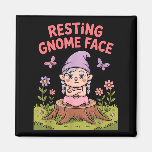 Aimant Resting Gnome Face Cute Funny Christmas Kawaii Car (Devant)
