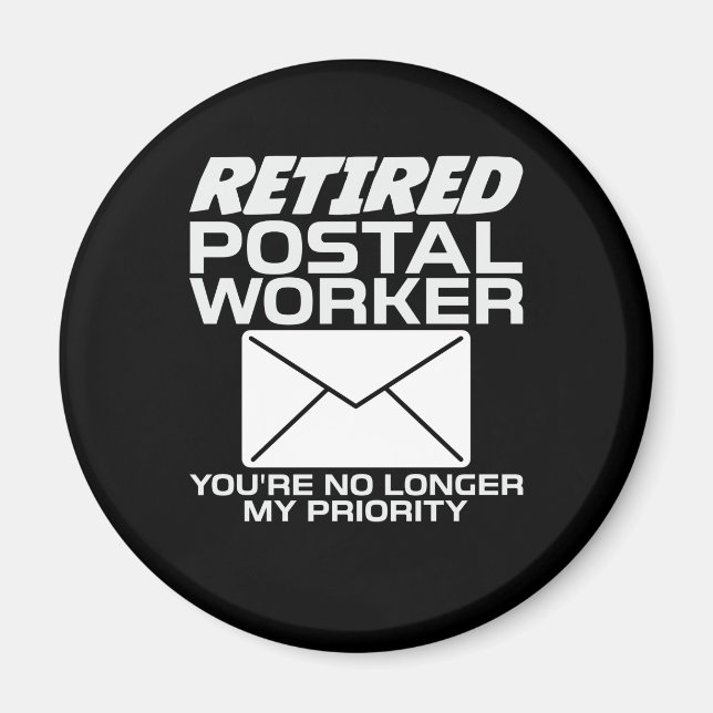 Aimant Retraité Employé de poste Transporteur de courrier (Devant)