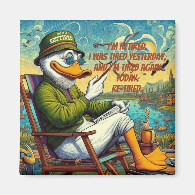 Aimant Retraité & Relaxé (Devant)