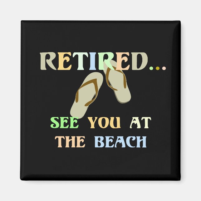 Aimant Retraité - Voir à la plage - Hommes (Devant)
