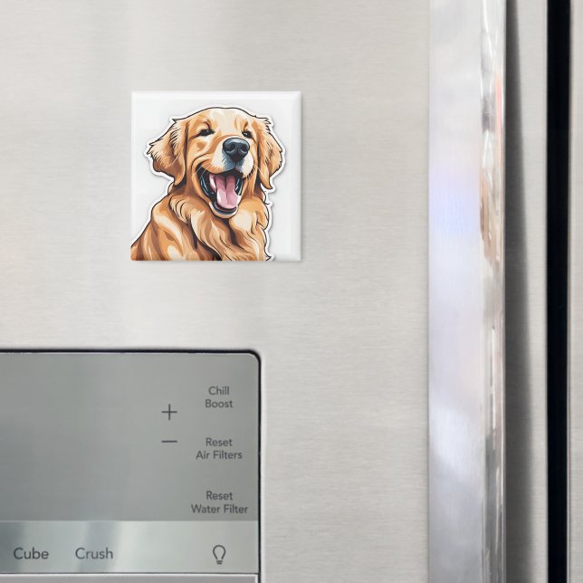 Aimant Retriever doré  (In situ (réfrigérateur))
