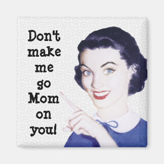 Aimant Retro 1950 Pointing Mom