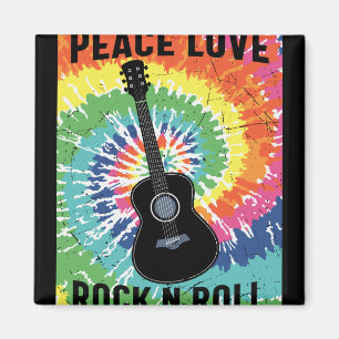 Aimant Retro 80s Hippie Peace Love Rock N Roll