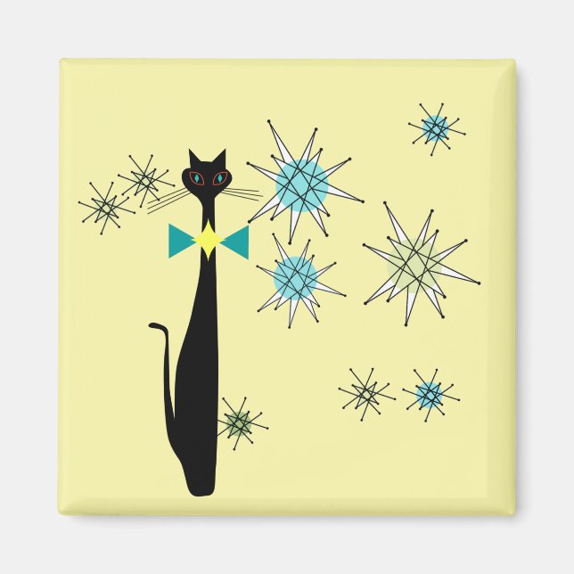 Aimant Retro Atomique Moyen Siècle Moderne MCM Cool Chat (Devant)