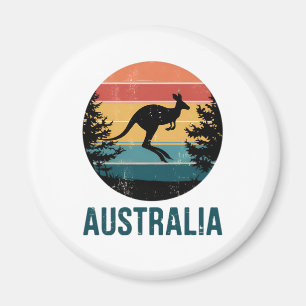 Aimant Retro Australian Sunset Animal sauter Kangaroo