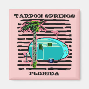 AIMANT RÉTRO CAMPING D'AIMANT DANS LA REMORQUE DE STYLE