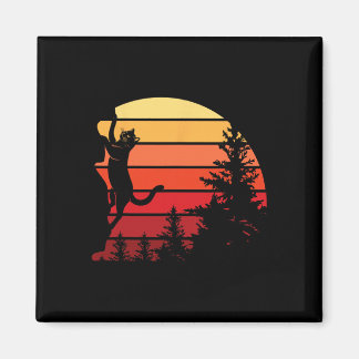 Aimant Retro Cat Climbing Meowtain Vintage Kitty Rock Cli