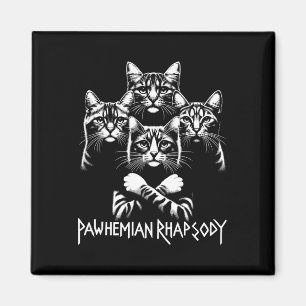 Aimant Retro Cat Rock Music Concert Band Men Kids Women F