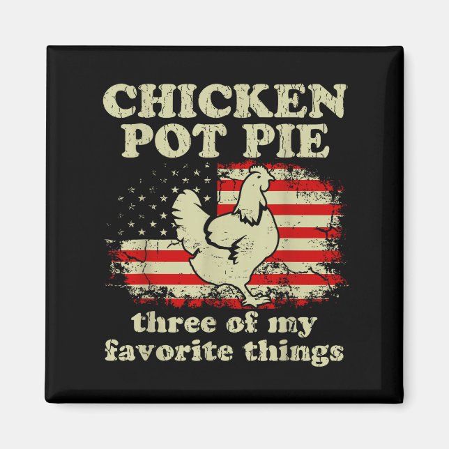 Aimant Retro Chicken T E Three Of My Favorite Things Funn (Devant)