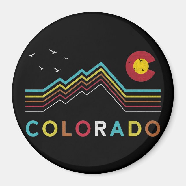 Aimant Retro Colorado Drapeau Rocky Mountain Souvenir (Devant)