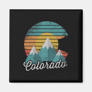 Aimant Retro Colorado Mountains Accueil Amour Famille Vac
