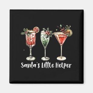 Aimant Rétro Drôle Santa's Little Helper Martini Joyeux N