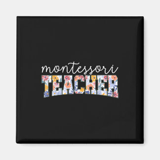 Aimant Retro Floral Montessori Teacher Instructor Educato