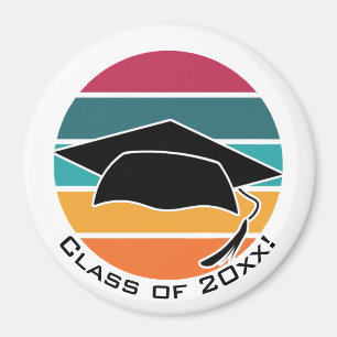 Aimant Retro Graduation Graduation Casquette Mortarboard