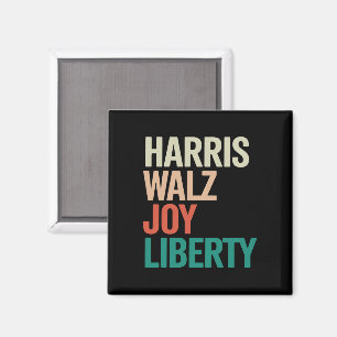 Aimant Retro Harris Waltz 2024 Harris Walz Joy Liberty