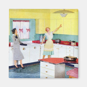 Aimant Rétro Housewives en cuisine